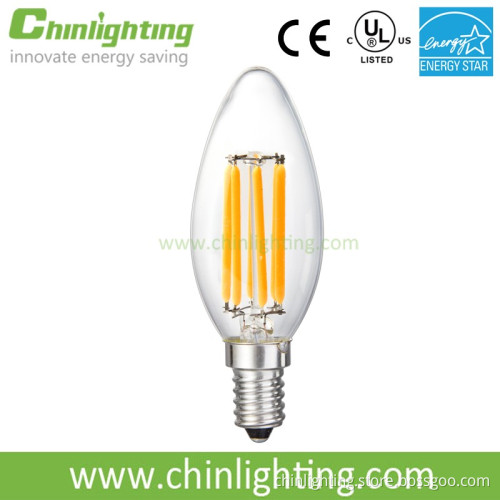 UL CUL Listed LED Filament Lights 2W 4W 6W c35 led chandelier bulb lights